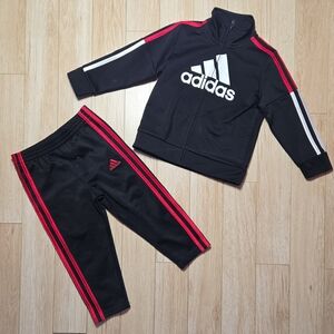 adidas Kids Black and Red Matching Set